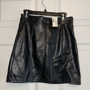Mini leather skirt